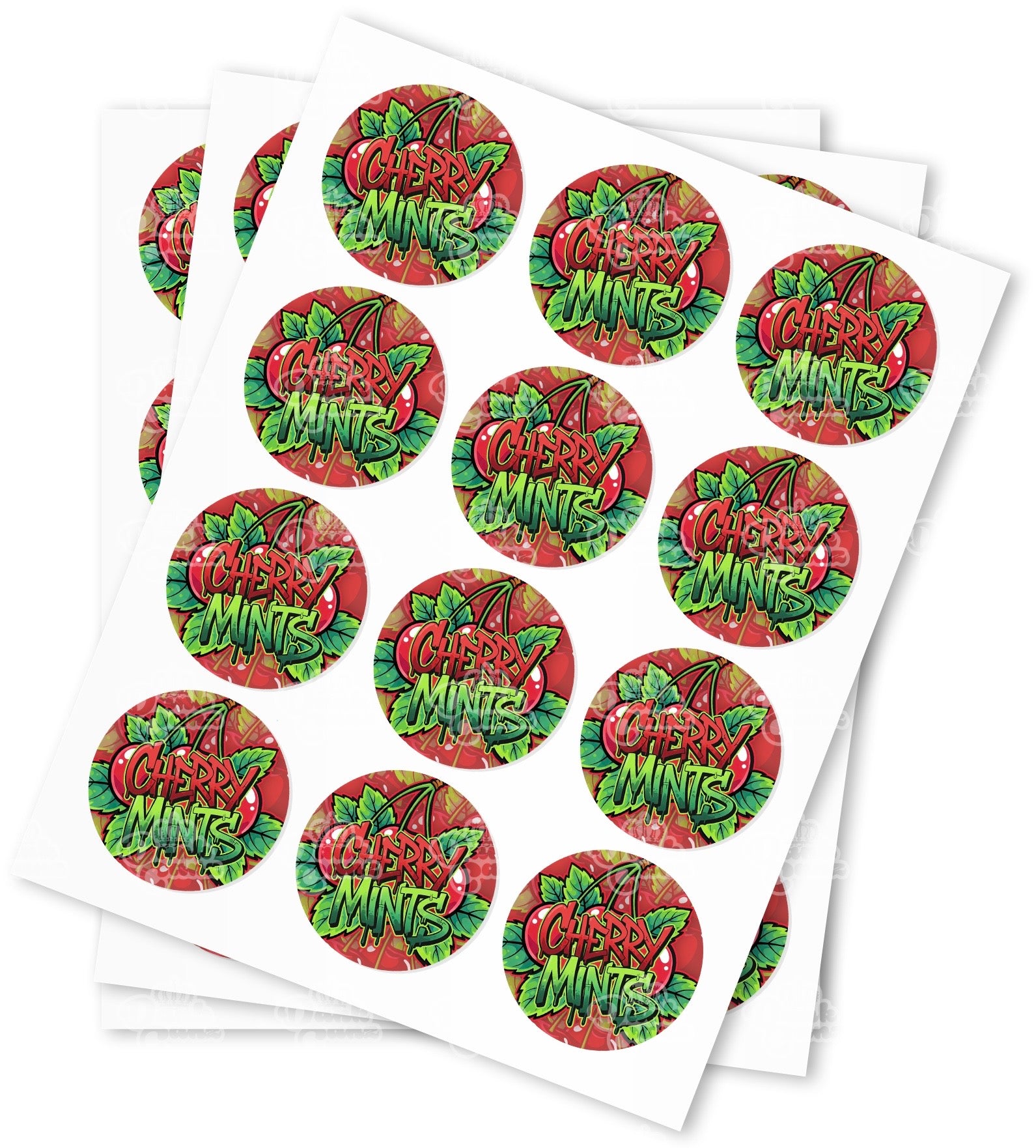 Cherry Mints Strain Stickers - DC Packaging Custom Cannabis Packaging