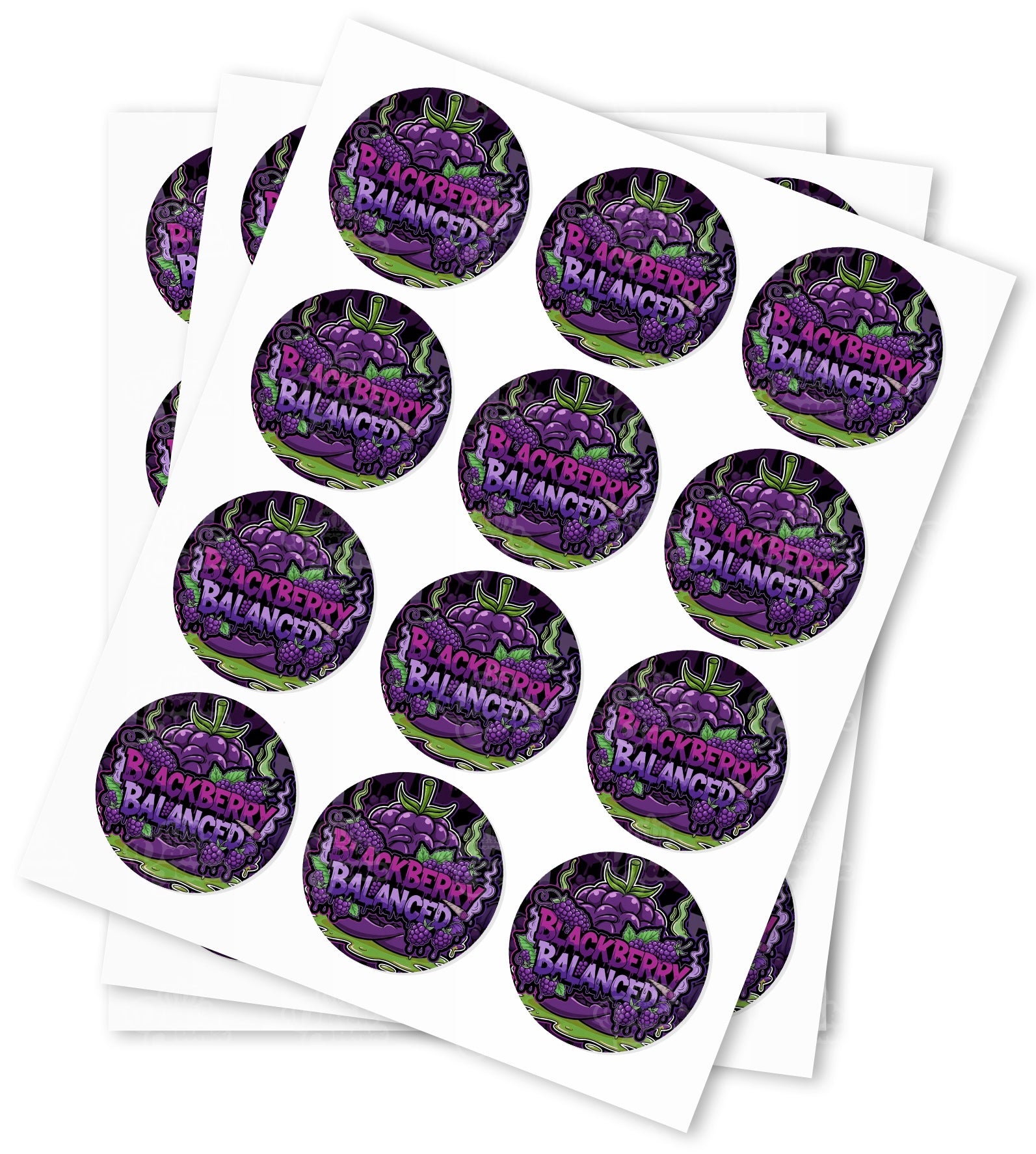 Blackberry Balanced Strain Stickers - DC Packaging Custom Cannabis Packaging