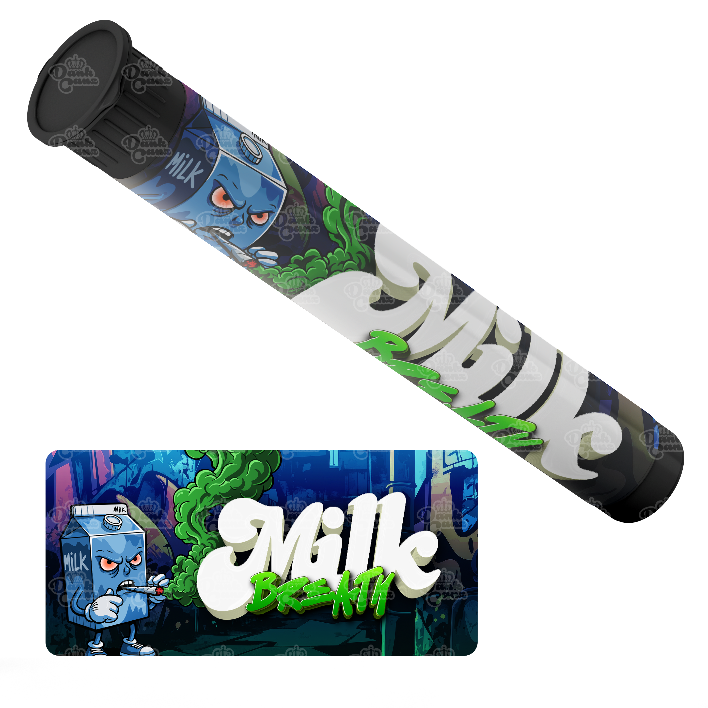 Milk Breath Pre Roll Tubes - Labelled - DC Packaging Custom Cannabis Packaging