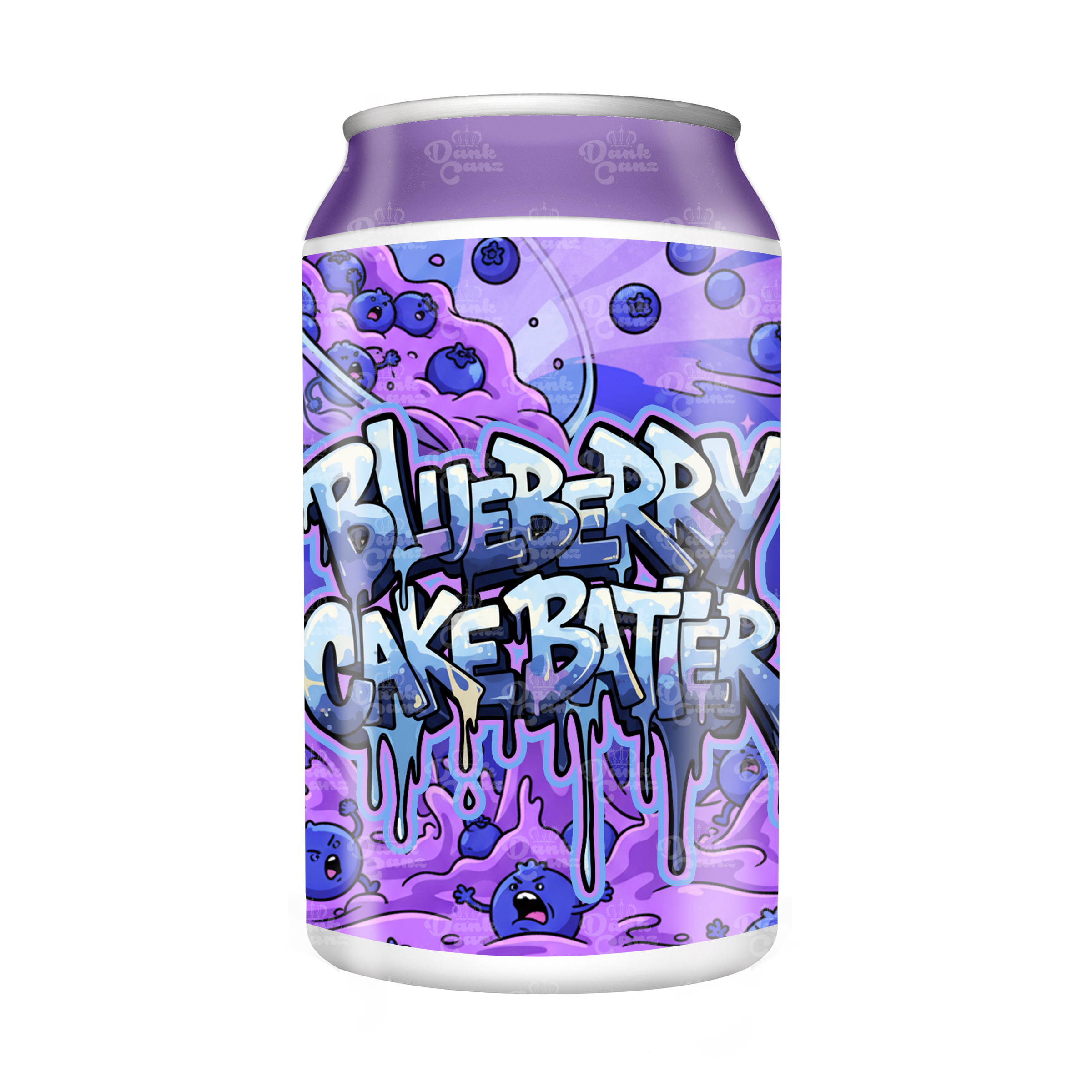 Blueberry Cake Batter 3.5g Plastic Soda Cans - DC Packaging Custom Cannabis Packaging
