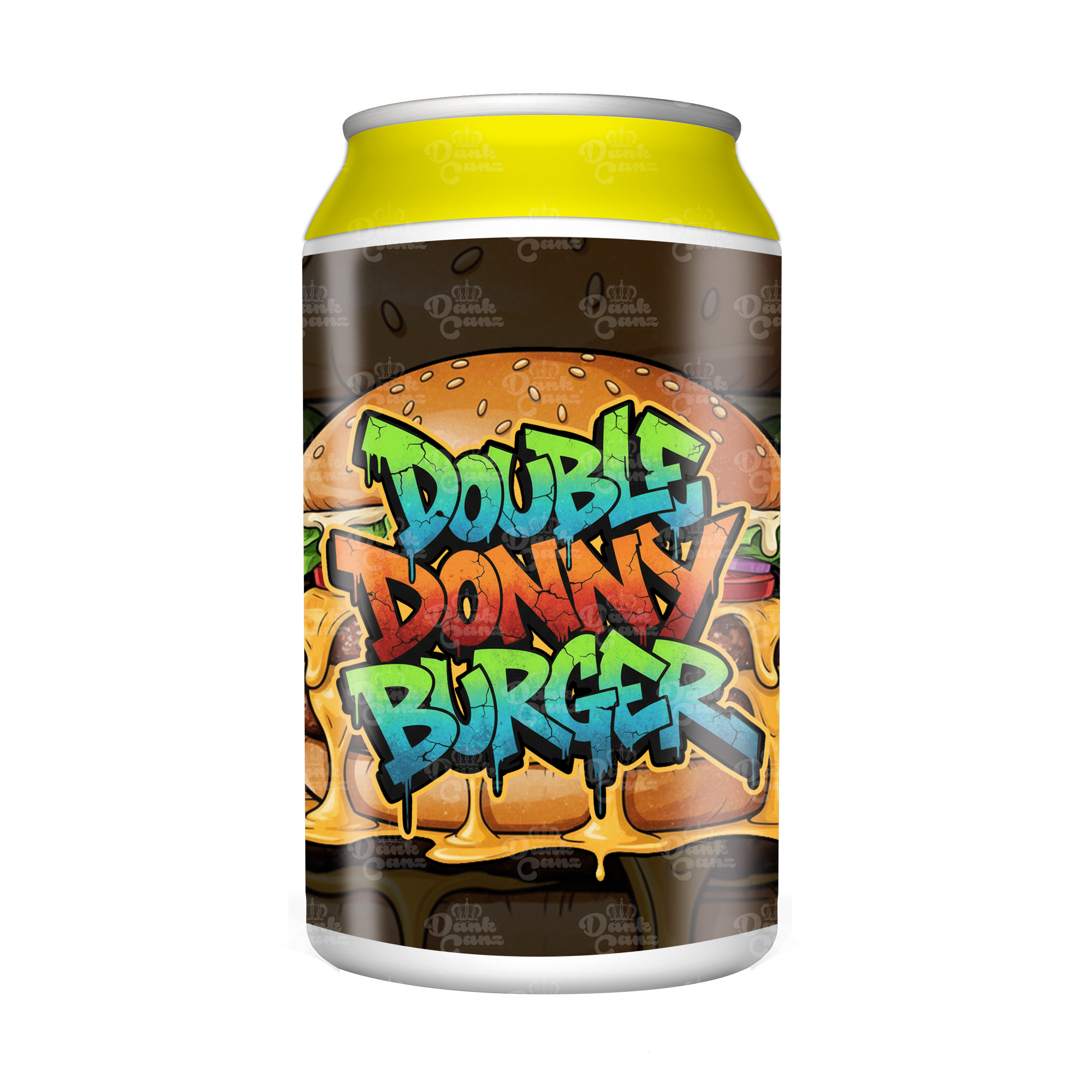 Double Donny Burger 3.5g Plastic Soda Cans - DC Packaging Custom Cannabis Packaging