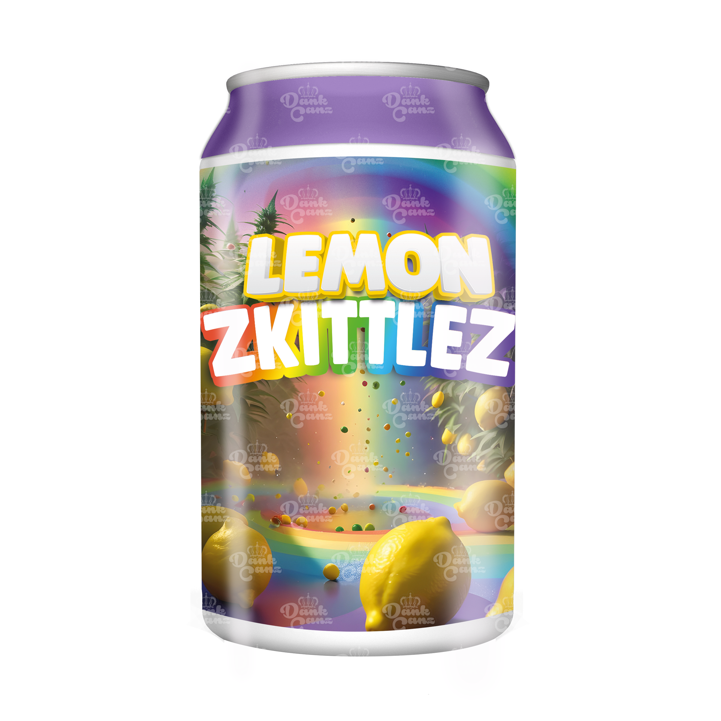 Lemon Zkittlez 3.5g Plastic Soda Cans - DC Packaging Custom Cannabis Packaging