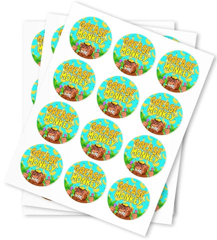 Grease Monkey Stickers - DC Packaging Custom Cannabis Packaging
