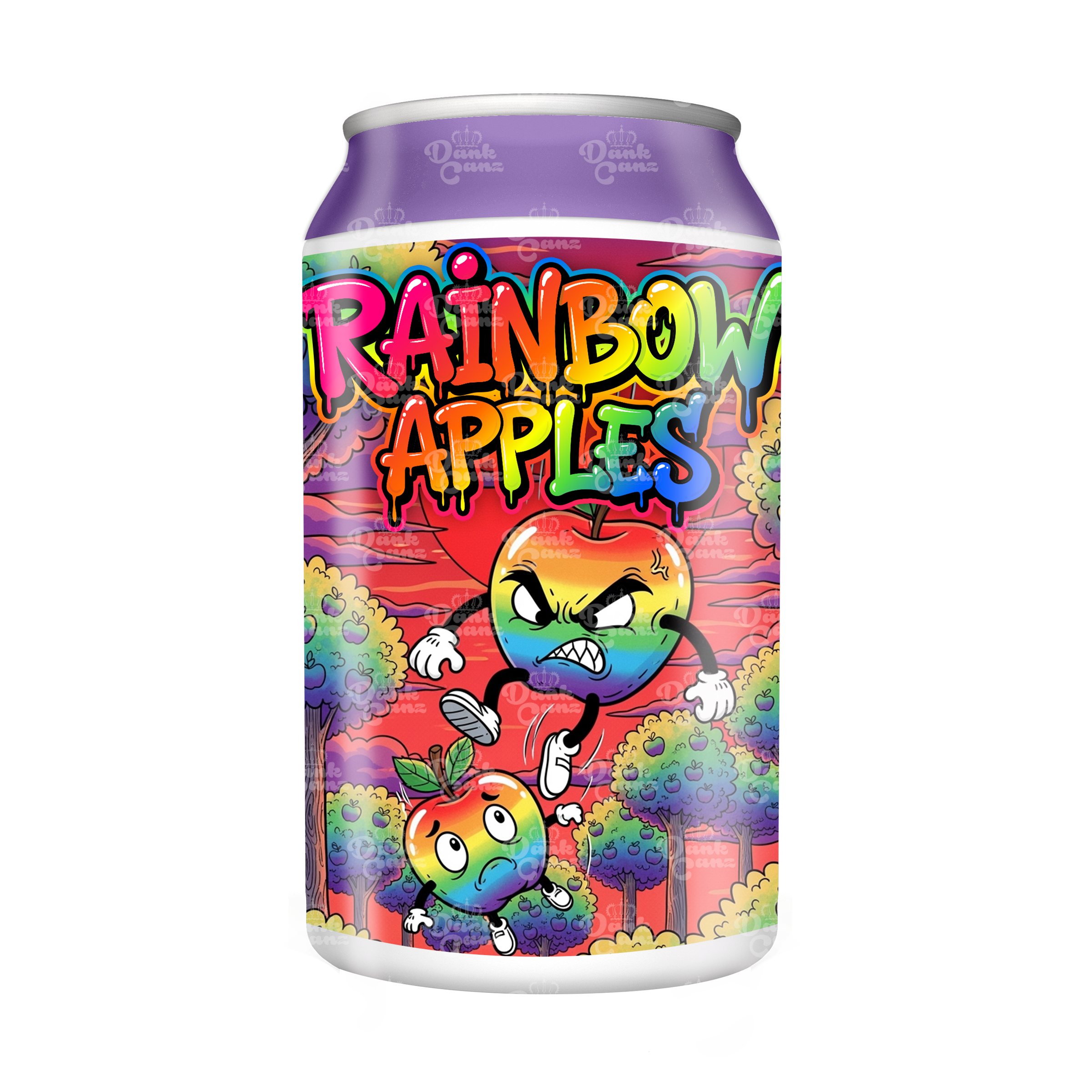 Rainbow Apples 3.5g Plastic Soda Cans - DC Packaging Custom Cannabis Packaging