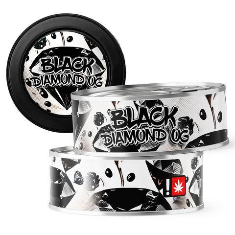 Black Diamond OG 3.5g Self Seal Tins - DC Packaging Custom Cannabis Packaging