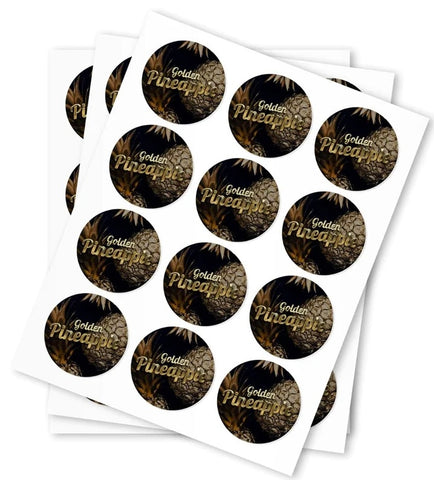 Golden Pineapple Strain Stickers - DC Packaging Custom Cannabis Packaging