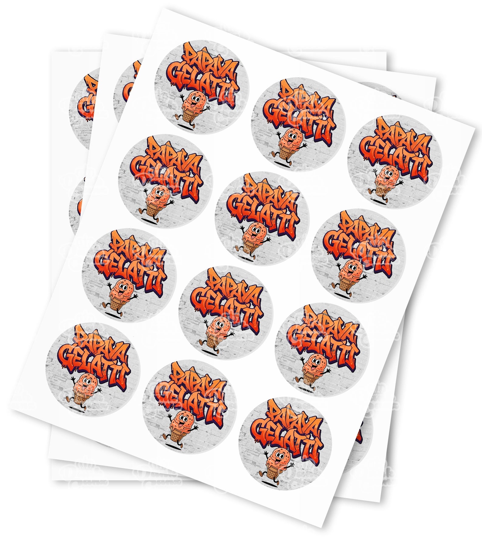 Papaya Gelatti Strain Stickers - DC Packaging Custom Cannabis Packaging