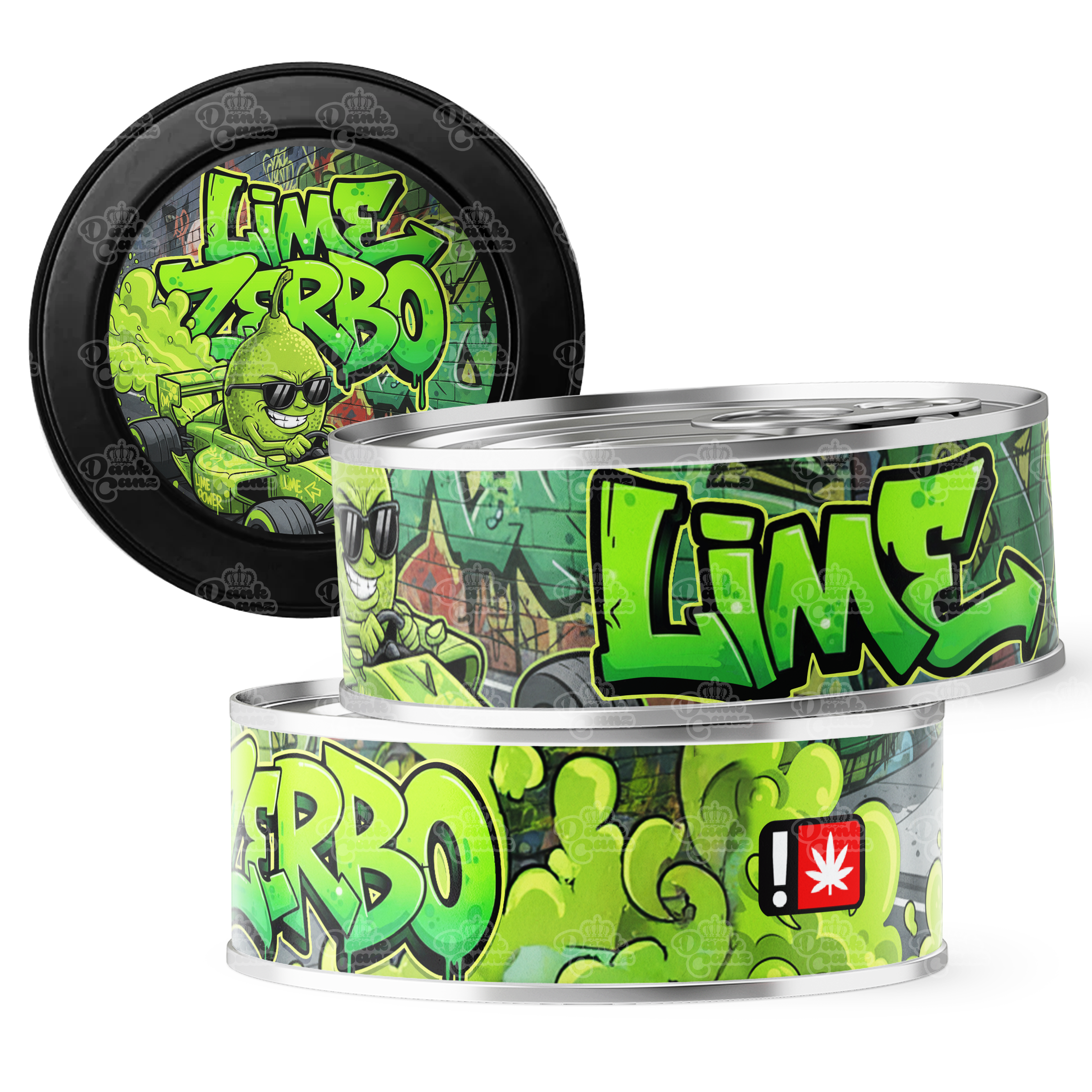 Lime Zerbo 3.5g Self Seal Tins - DC Packaging Custom Cannabis Packaging