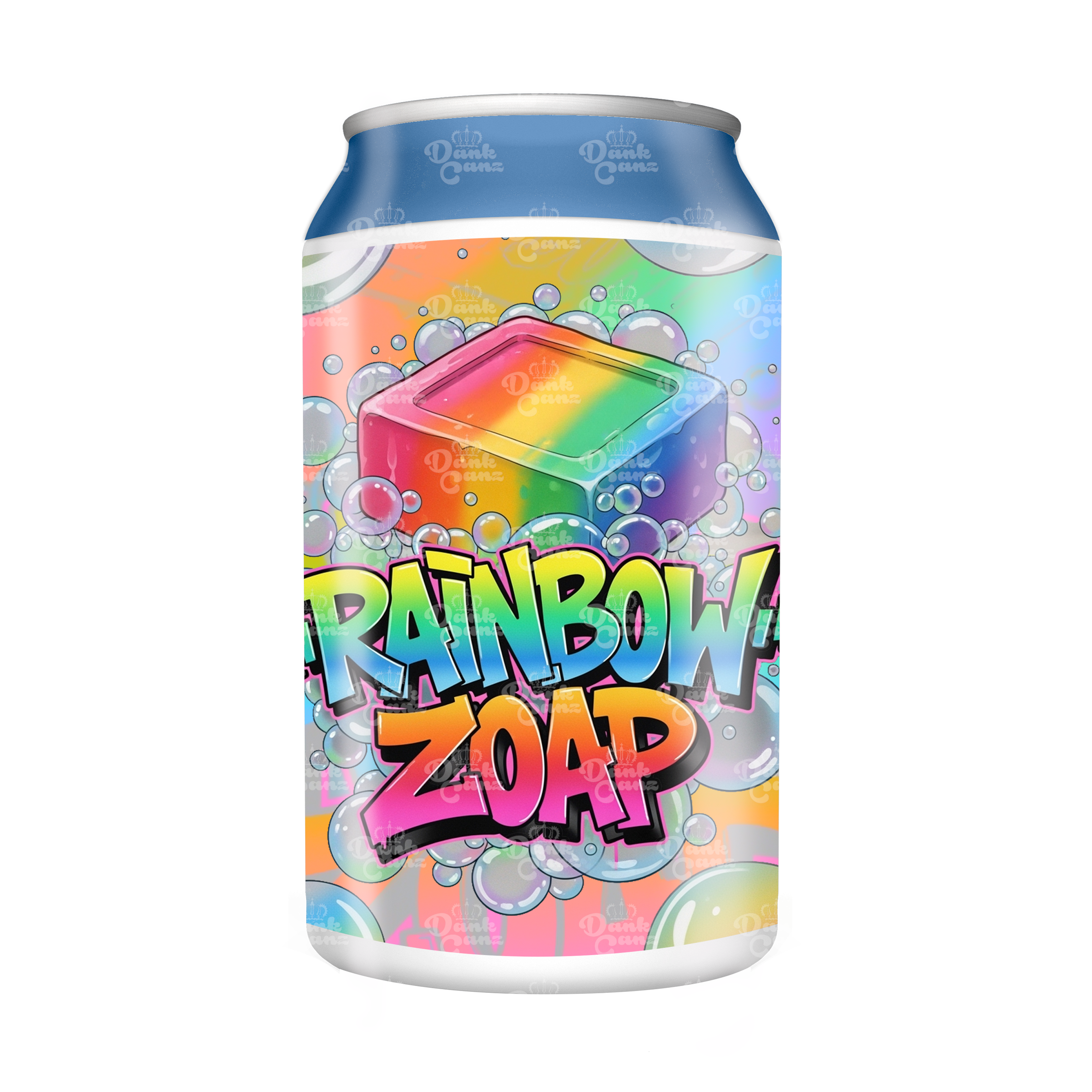 Rainbow Zoap 3.5g Plastic Soda Cans - DC Packaging Custom Cannabis Packaging