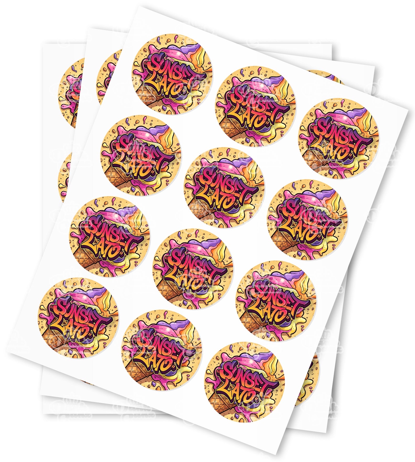 Sunset Lato Strain Stickers - DC Packaging Custom Cannabis Packaging