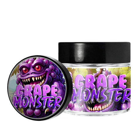 Grape Monster 3.5g/60ml Glass Jars - Pre Labelled - Empty