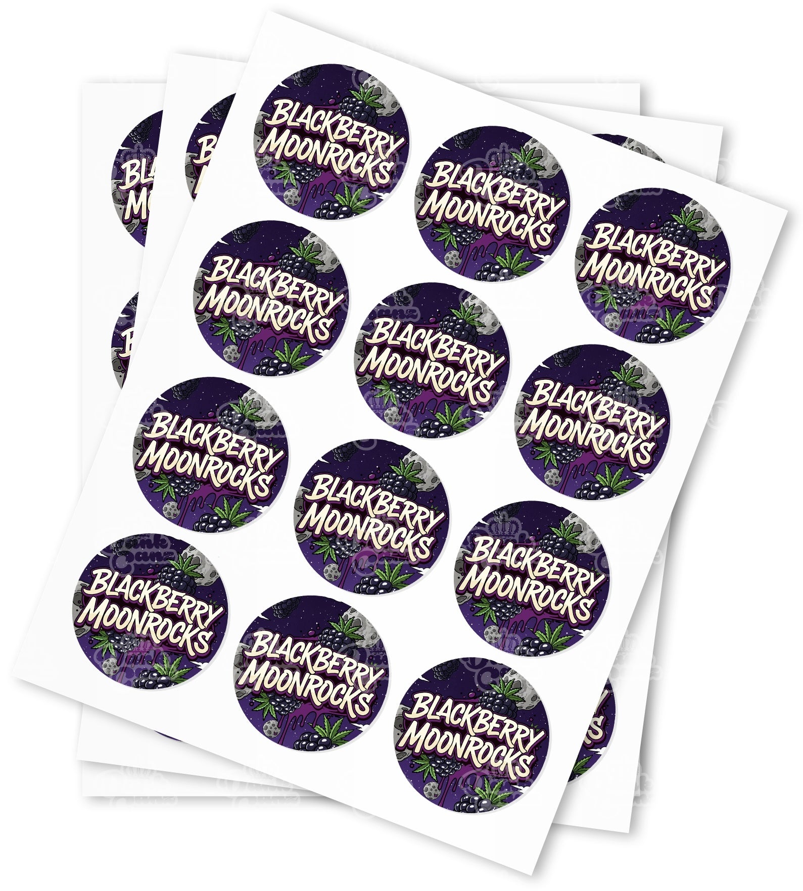 BlackBerry Moonrocks Strain Stickers - DC Packaging Custom Cannabis Packaging