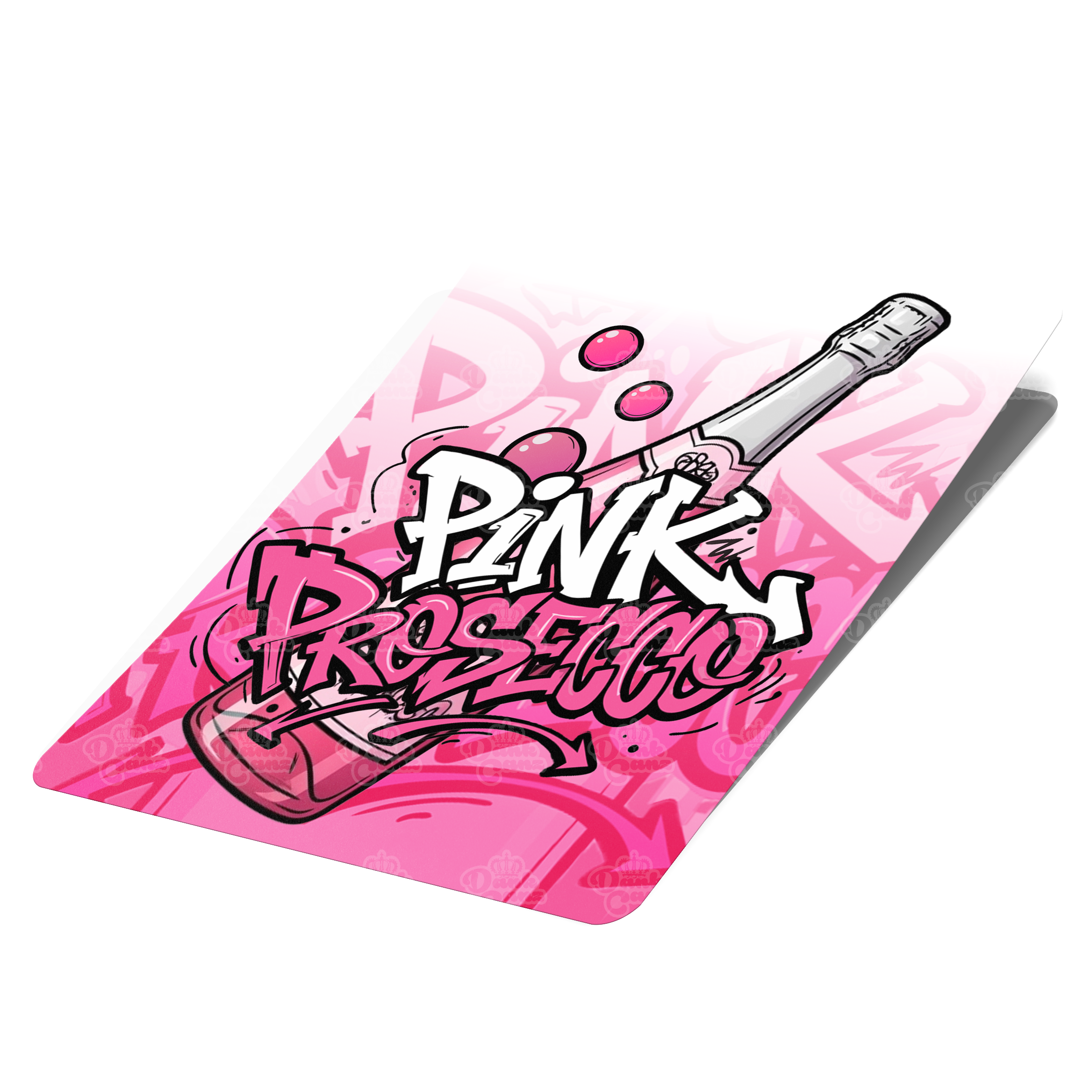Pink Prosecco Mylar Bag Labels - Labels only - DC Packaging Custom Cannabis Packaging