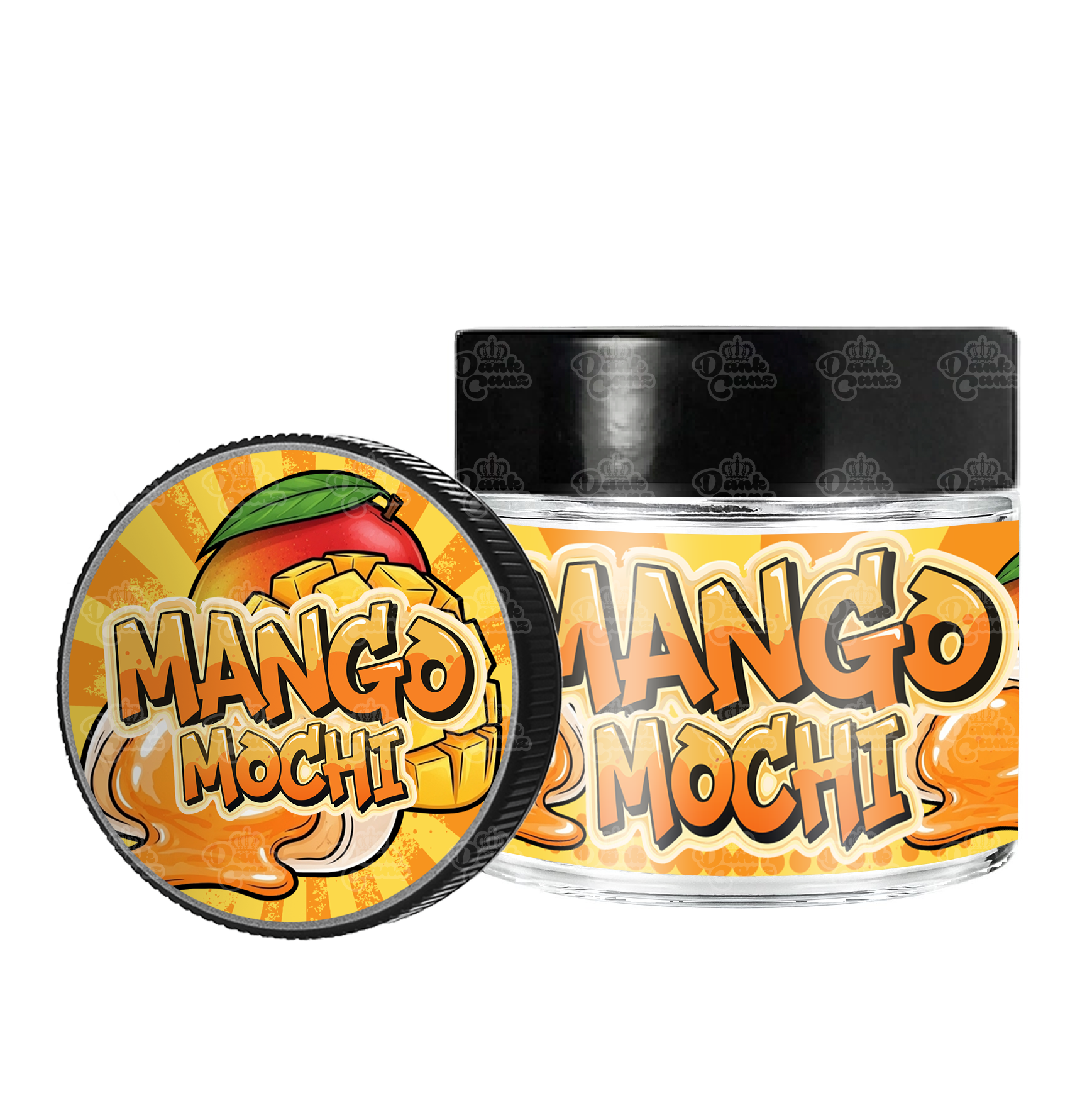 Mango Mochi 3.5g/60ml Glass Jars - Labelled - DC Packaging Custom Cannabis Packaging