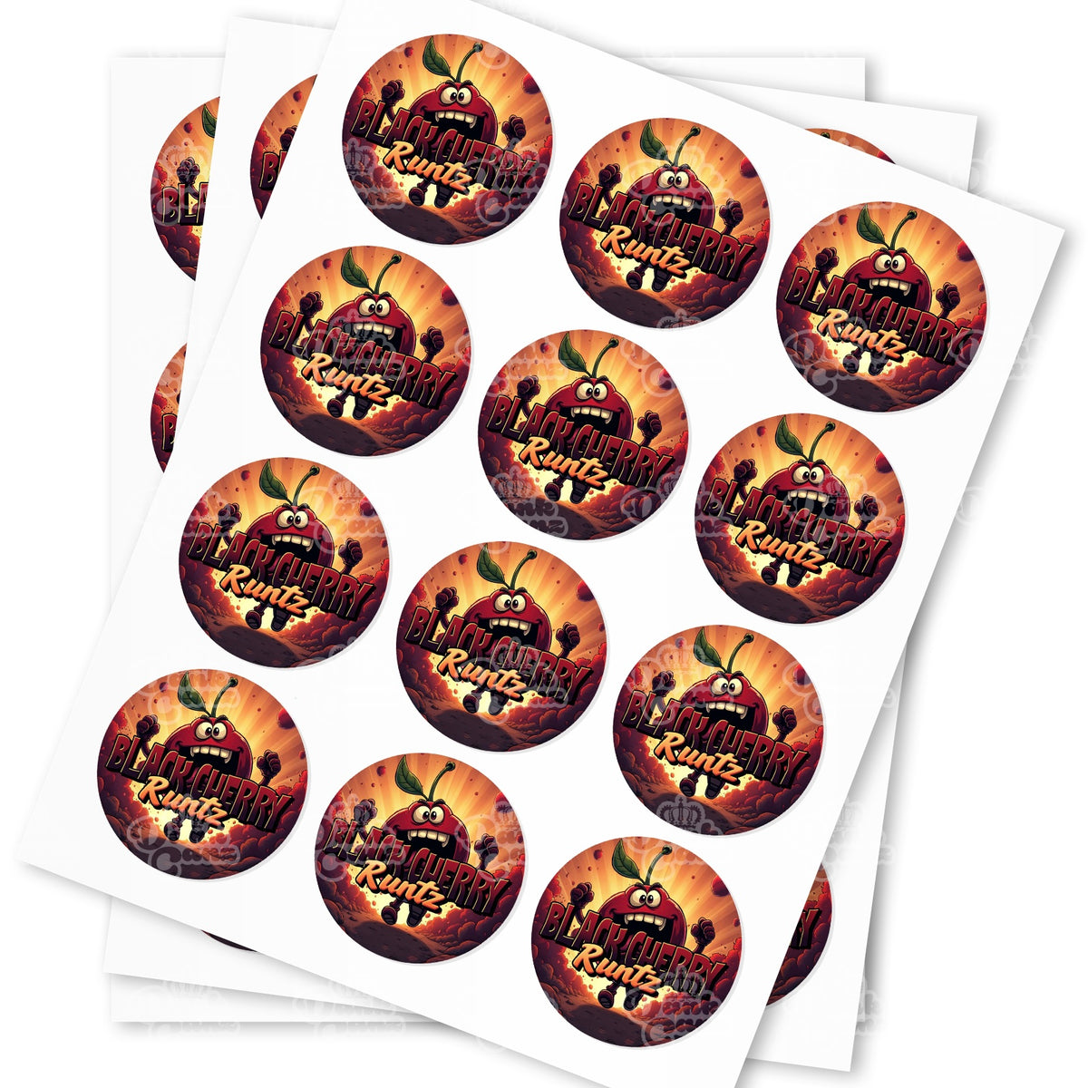 Black Cherry Runtz Strain Stickers | Strain Labels
