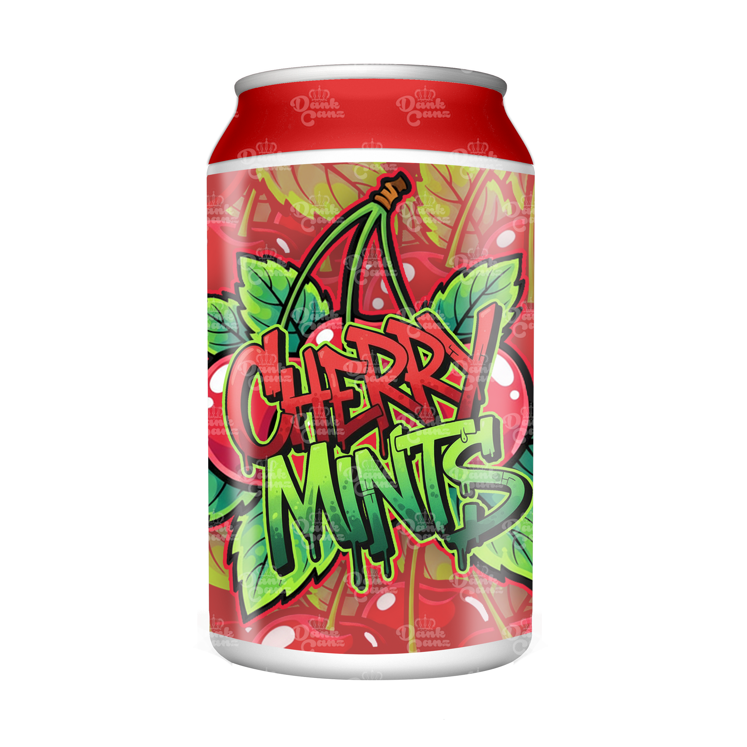Cherry Mints 3.5g Plastic Soda Cans - DC Packaging Custom Cannabis Packaging
