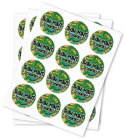 Thin Mint Cookies Strain Stickers - DC Packaging Custom Cannabis Packaging