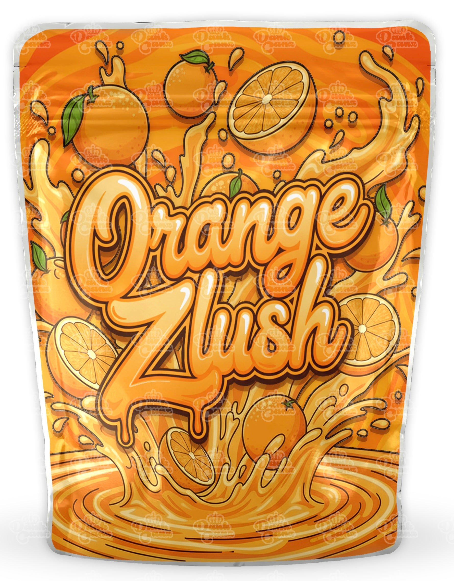 Orange Zlush Mylar Bags