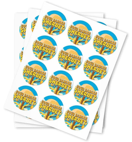 Sour Banana Sherbet Stickers - DC Packaging Custom Cannabis Packaging