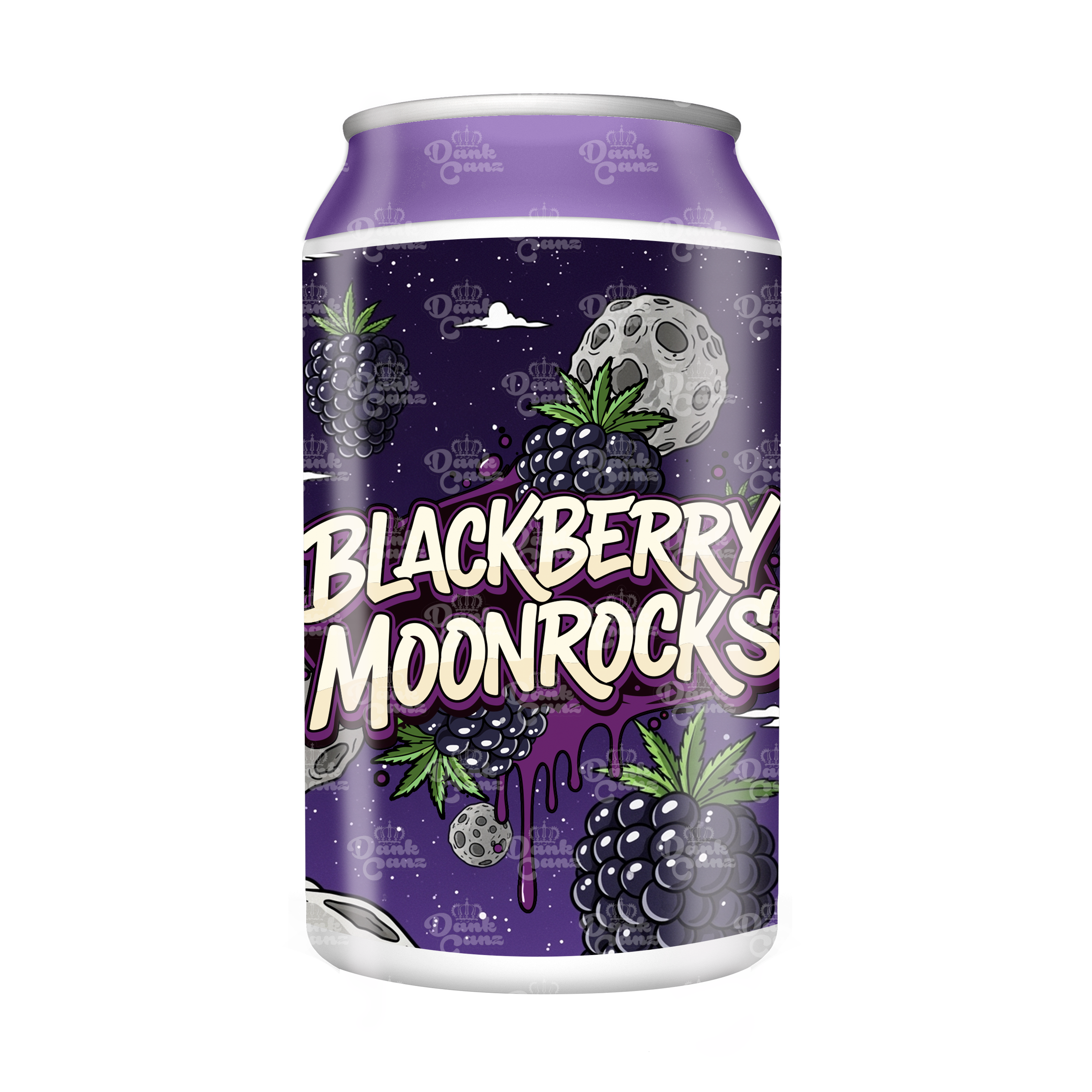 BlackBerry Moonrocks 3.5g Plastic Soda Cans - DC Packaging Custom Cannabis Packaging