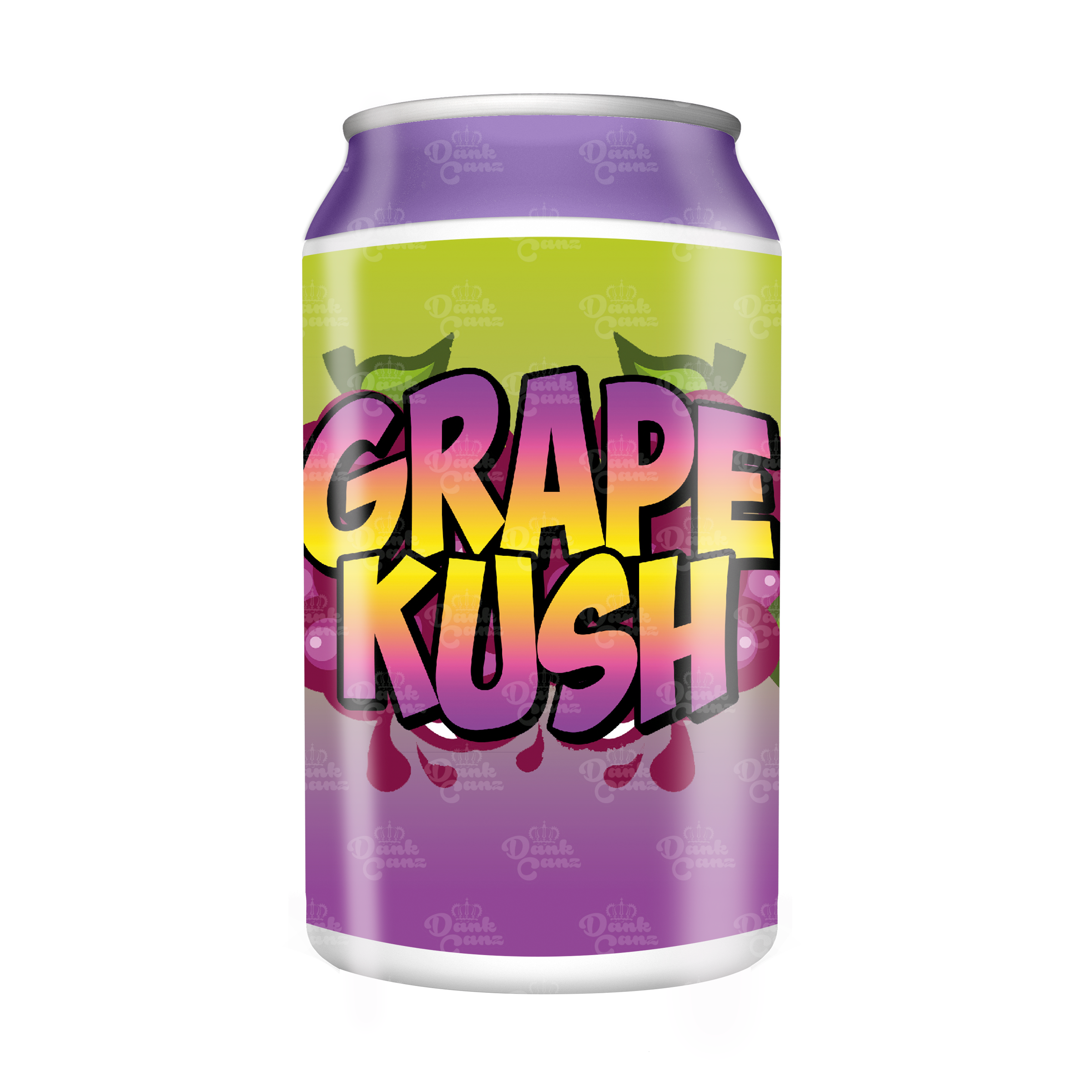 Grape Kush 3.5g Plastic Soda Cans - DC Packaging Custom Cannabis Packaging