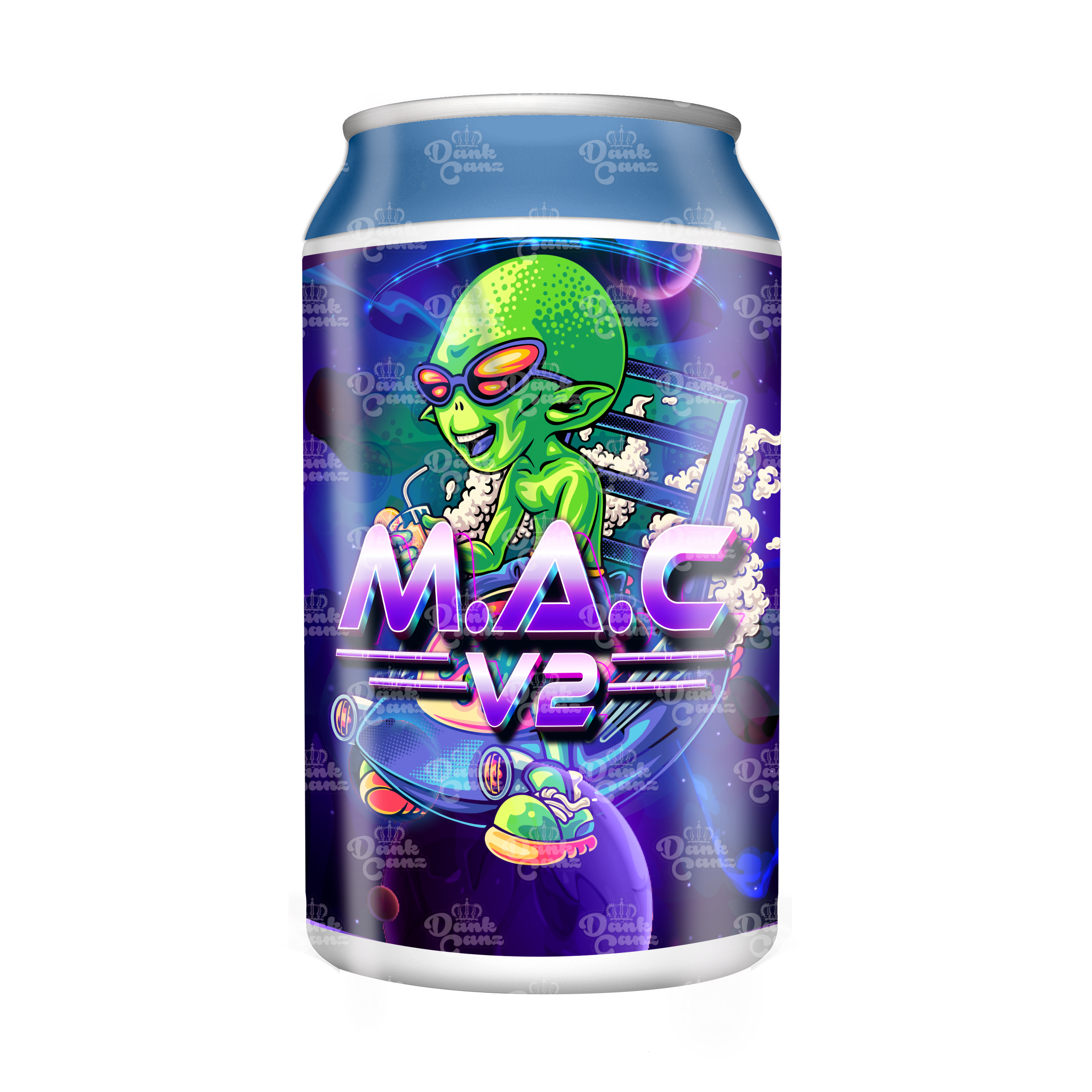Mac V2 3.5g Plastic Soda Cans - DC Packaging Custom Cannabis Packaging