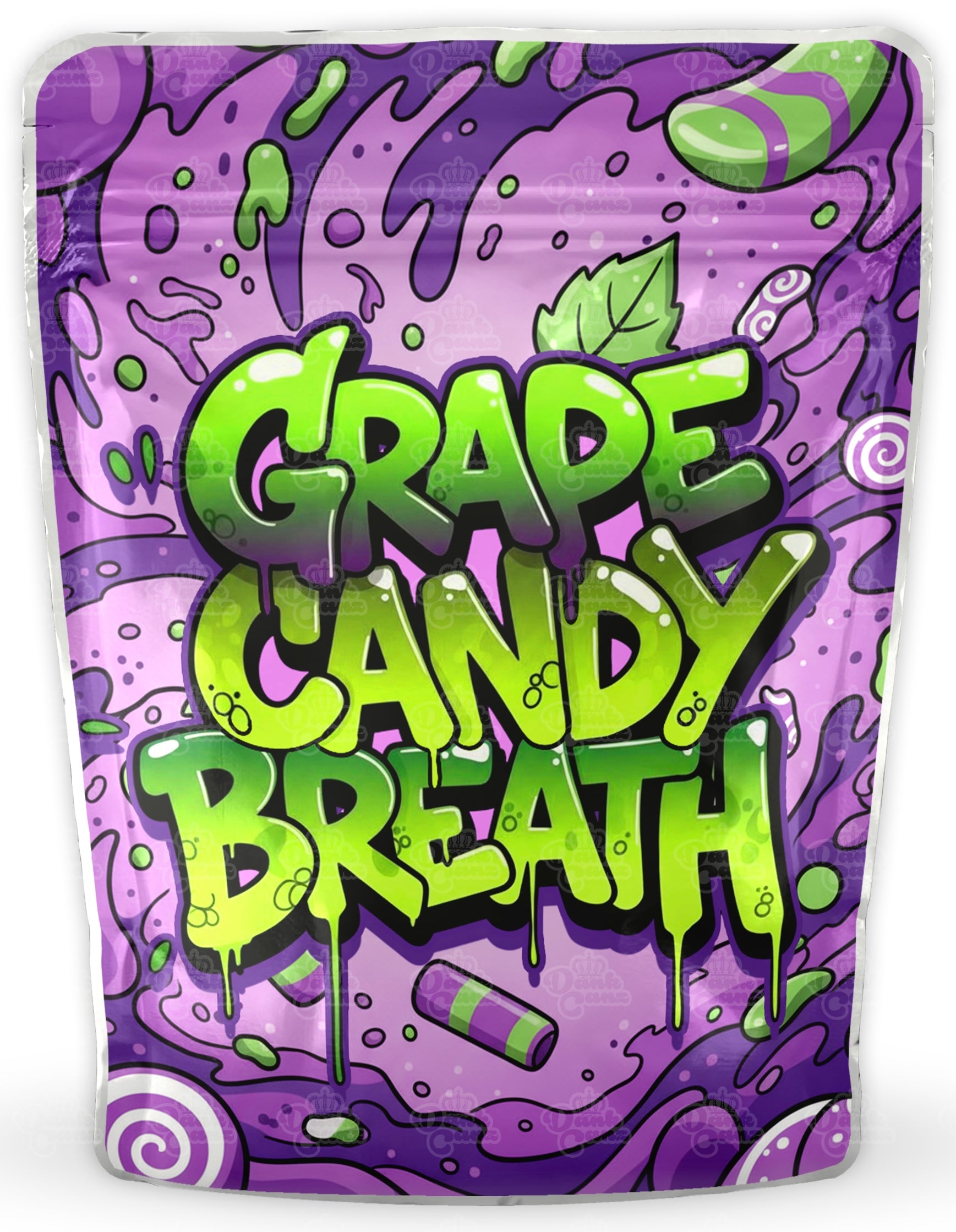 Grape Candy Breath Mylar Bags