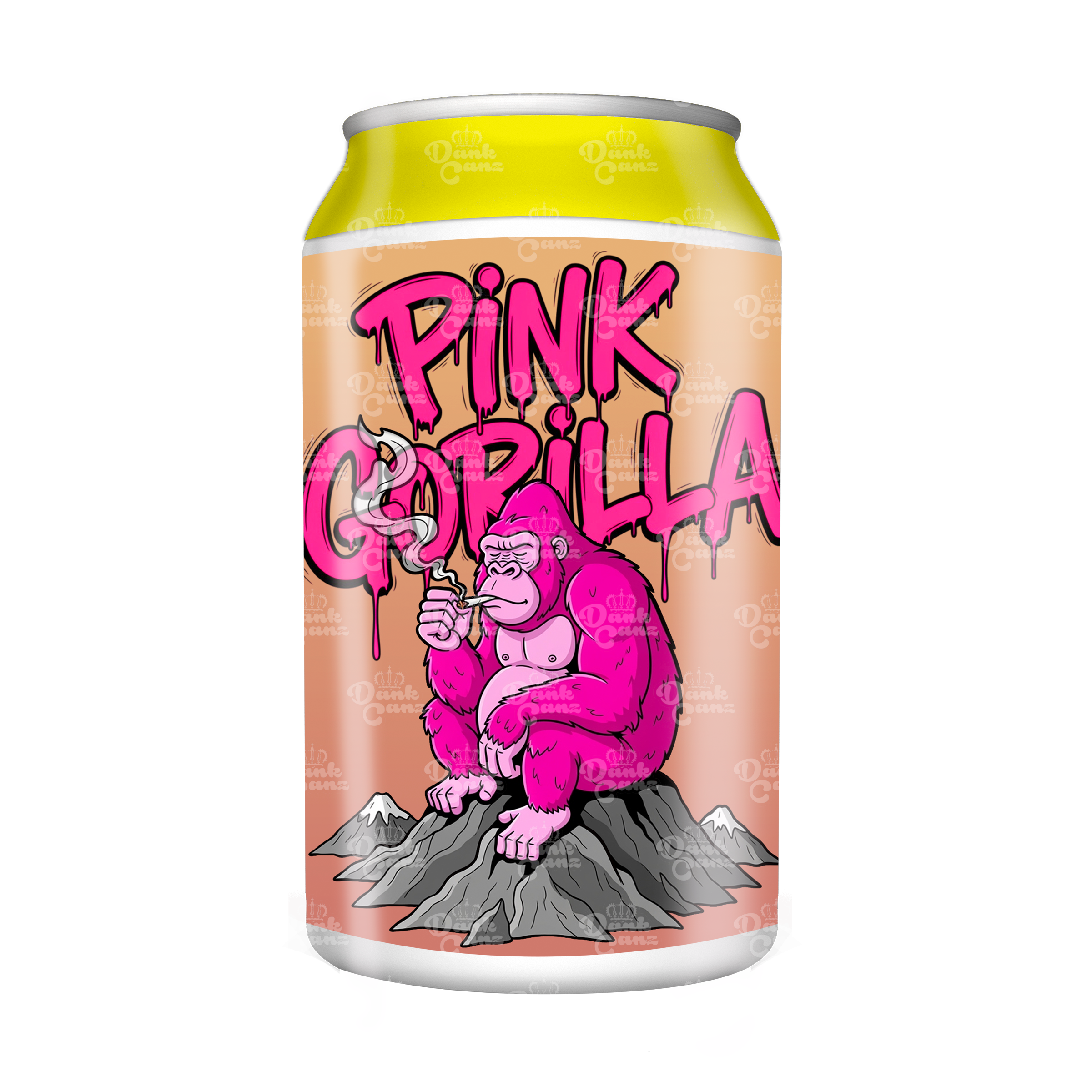 Pink Gorilla 3.5g Plastic Soda Cans - DC Packaging Custom Cannabis Packaging