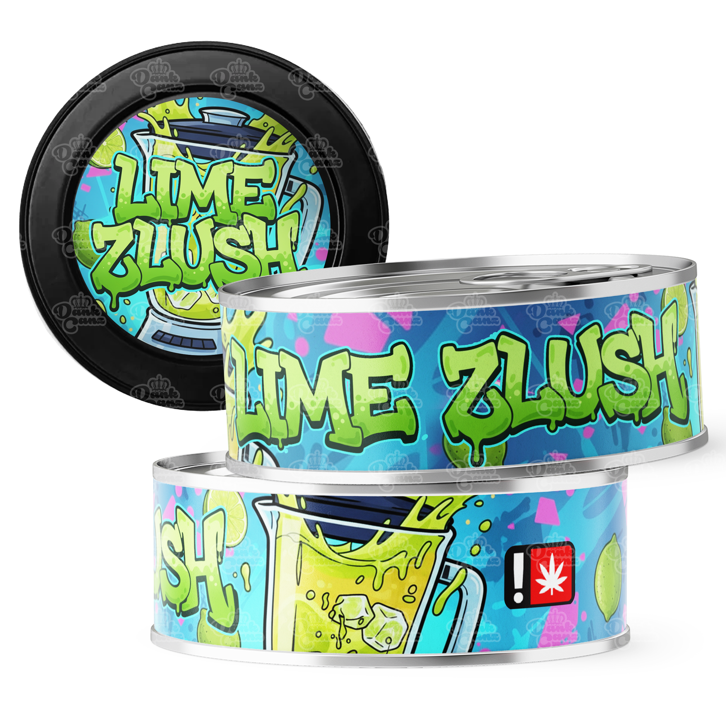 Lime Zlush 3.5g Self Seal Tins - DC Packaging Custom Cannabis Packaging