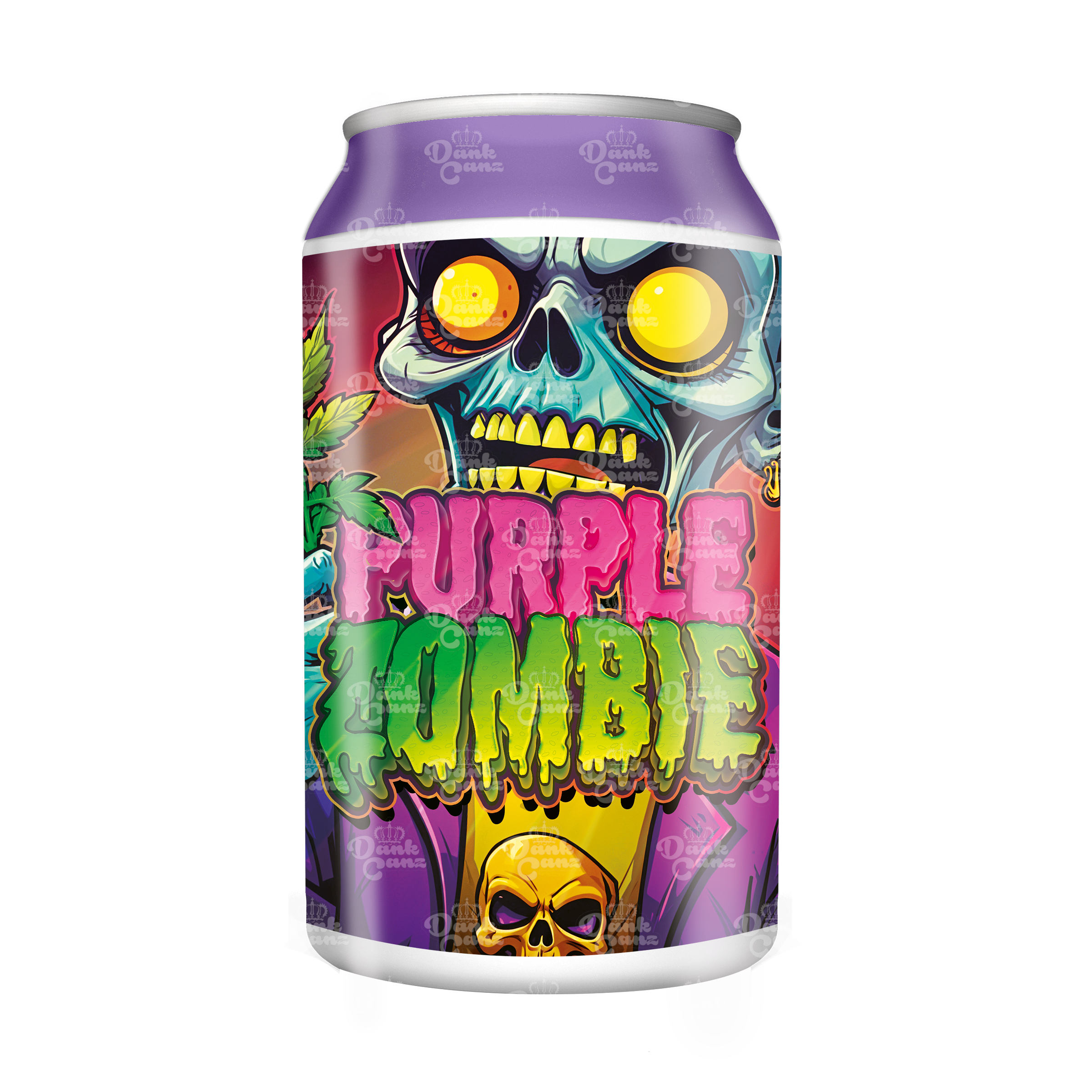 Purple Zombie 3.5g Plastic Soda Cans