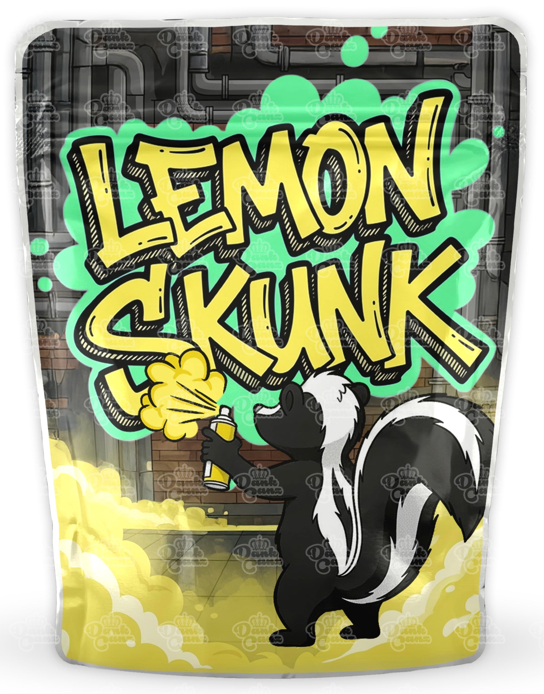 Lemon Skunk Mylar Bags - DC Packaging Custom Cannabis Packaging