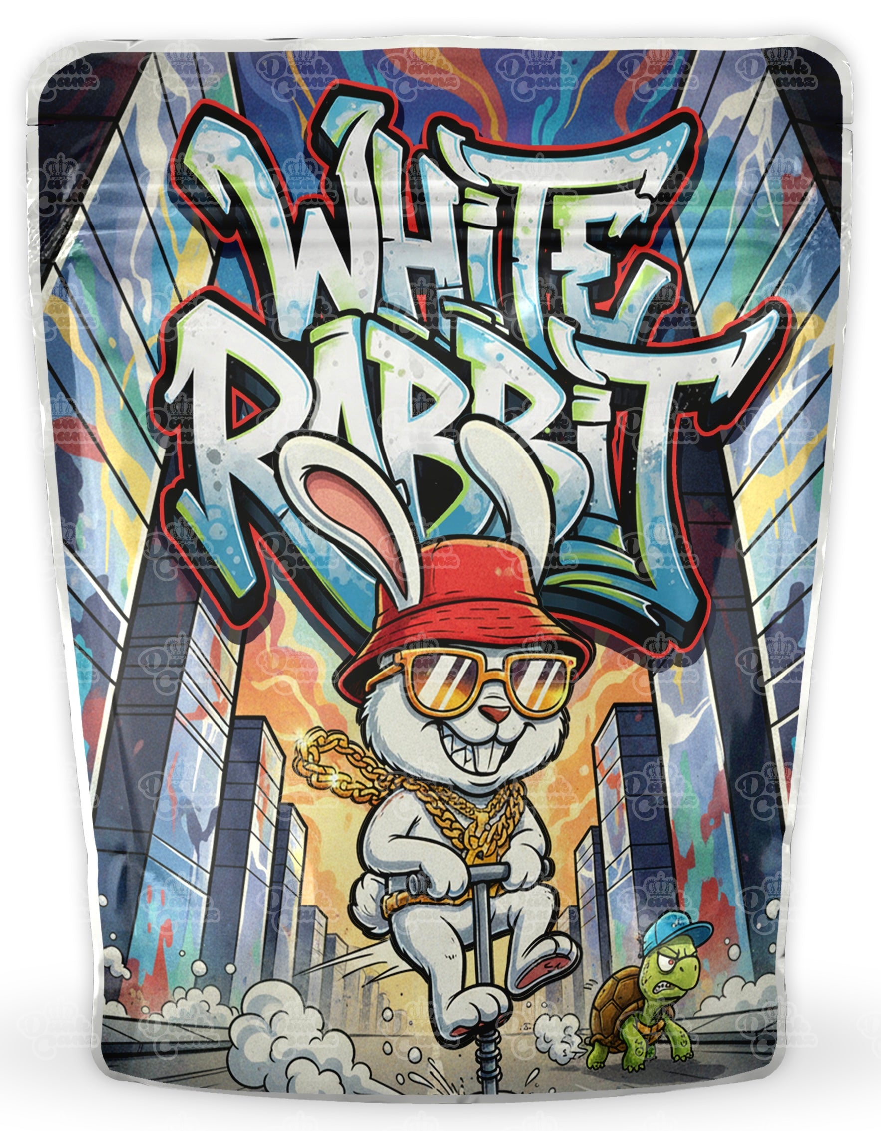 White Rabbit Mylar Bags - DC Packaging Custom Cannabis Packaging