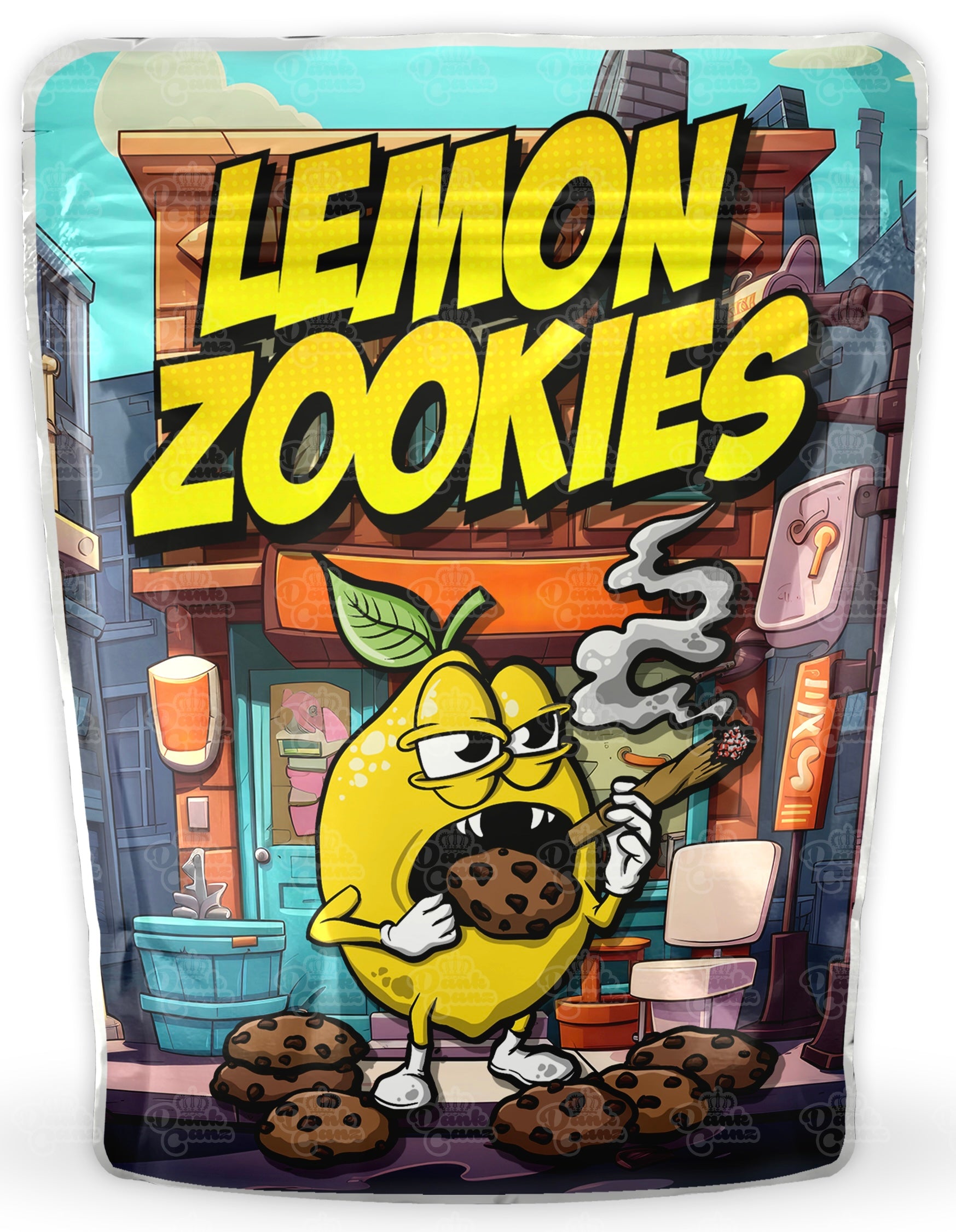ラッキースカル Lemon Zookies Mylar Bags | cali packz | Empty Packaging Size