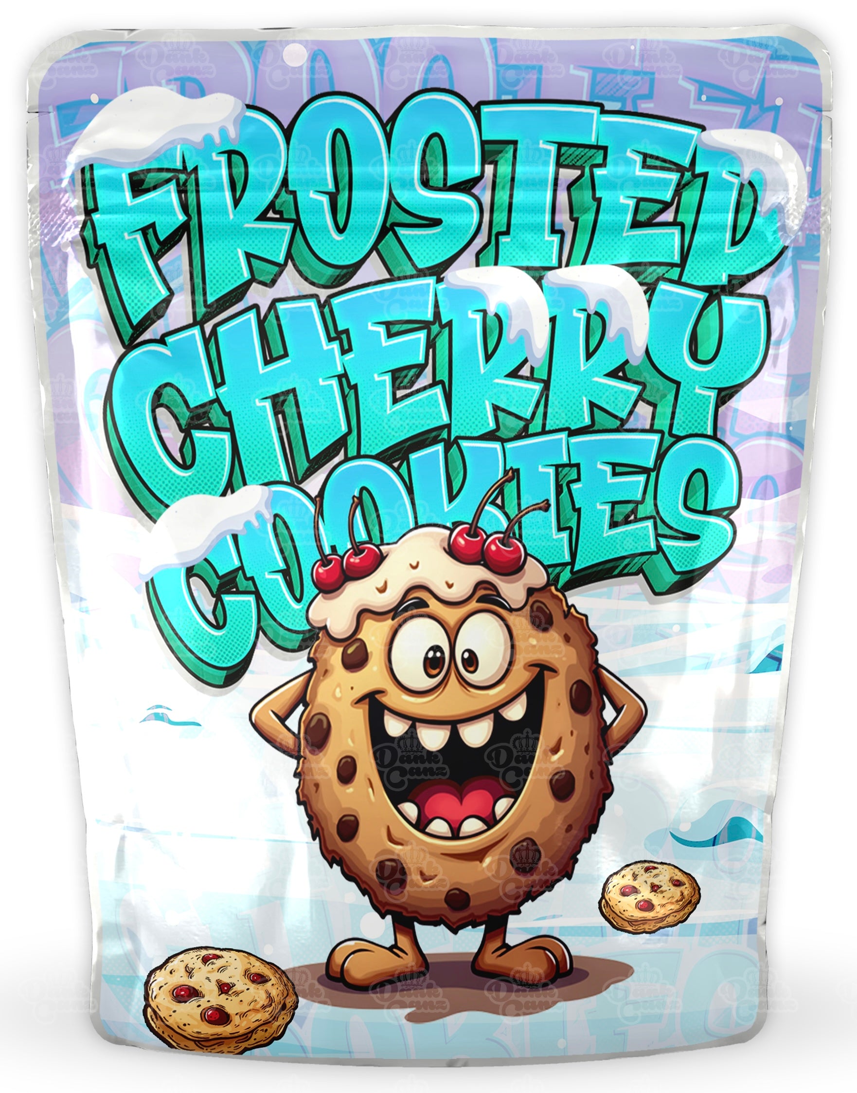 Frosted Cherry Cookies Mylar Bags | cali packz | Empty Packaging Size