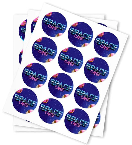 Space Cake Strain Stickers - DC Packaging Custom Cannabis Packaging