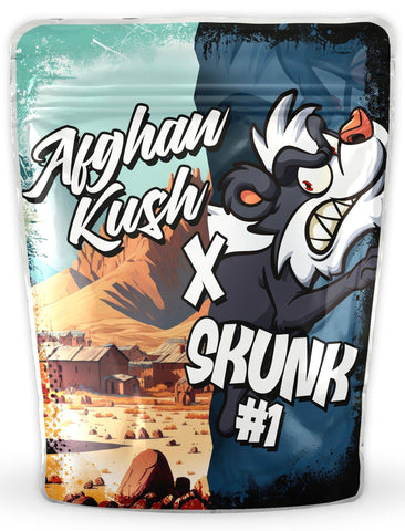 Bolsos de Afghan Kush x Skunk 1 Mylar
