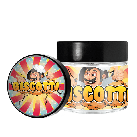 Biscotti 3.5g/60ml Glass Jars - Pre Labelled