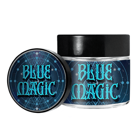 Blue Magic 3,5 g/60 ml Glasgefäße – vorbeschriftet 