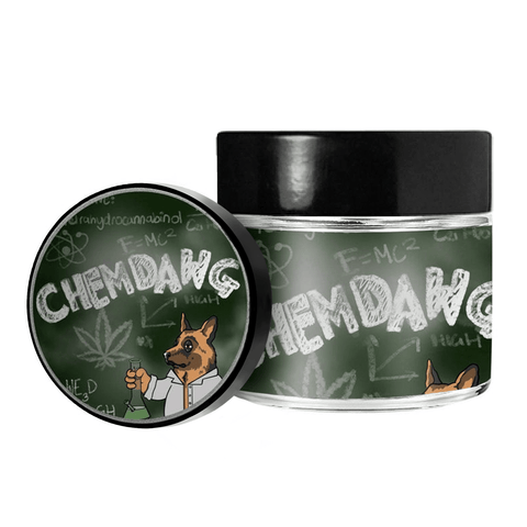 Chemdawg 3.5g/60ml Glass Jars - Pre Labelled