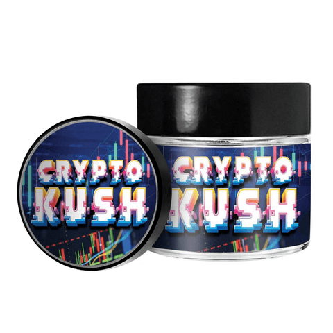 Crypto Kush 3.5g / 60ml Tarros de vidrio - Pre etiquetado