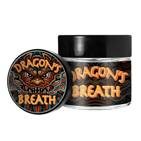 Dragons Breath 3.5g/60ml Tarros de vidrio - Pre etiquetado