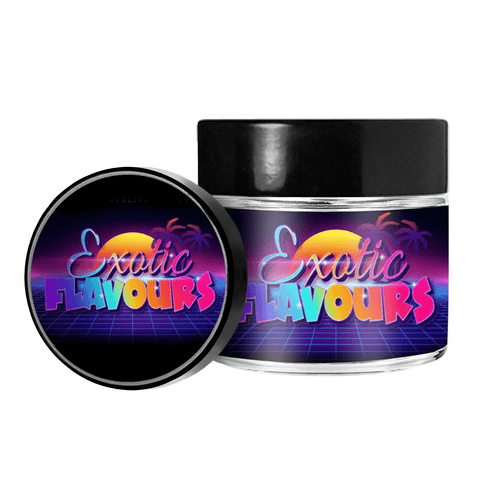 Exotic Flavours 3.5g/60ml Glass Jars - Pre Labelled