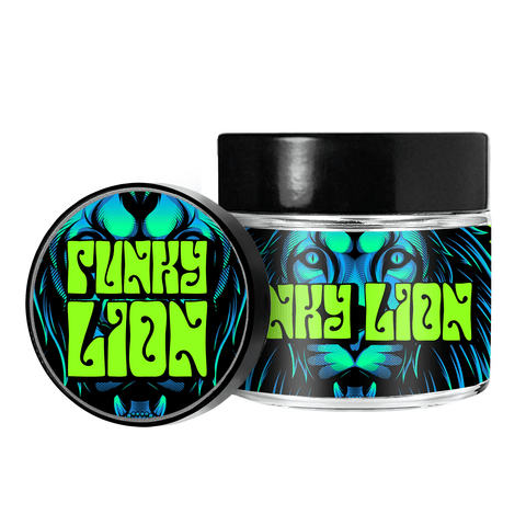 Funky Lion 3.5g/60ml Glass Jars - Pre Labelled