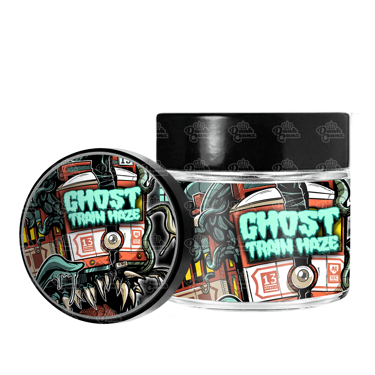 Ghost Train Haze 3.5g Glass Jars | 60ml Jars | Novelty Jars | Empty Jars