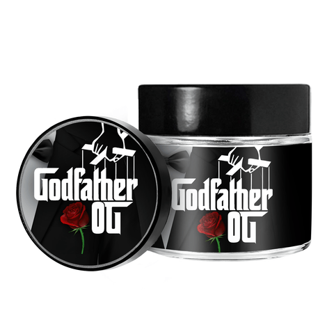 Godfather OG 3.5g/60ml Glass Jars - Pre Labelled