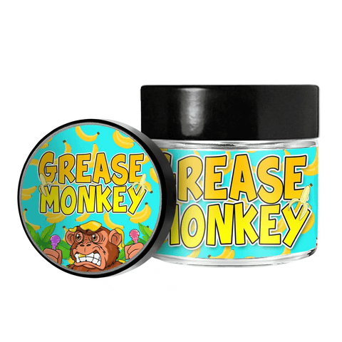 Grease Monkey 3.5g/60ml Glass Jars - Pre Labelled