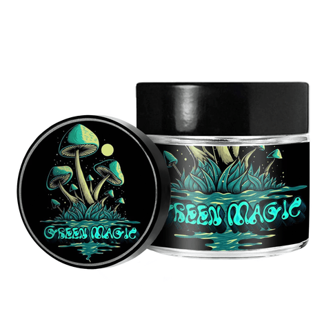 Green Magic 3.5g/60ml Glass Jars - Pre Labelled