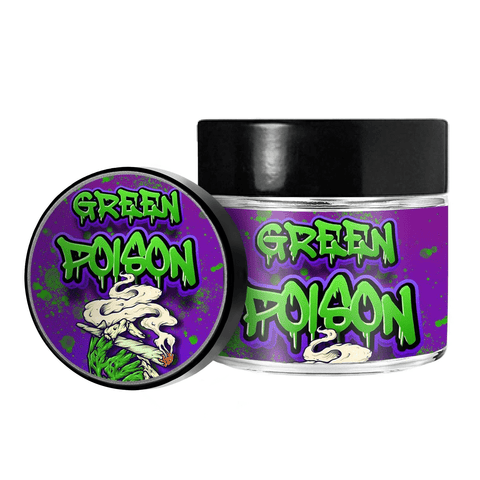 Green Poison 3.5g/60ml Glass Jars - Pre Labelled