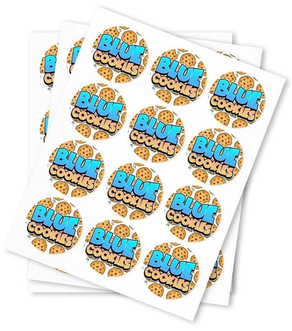 Blue Cookies Stickers - DC Packaging Custom Cannabis Packaging
