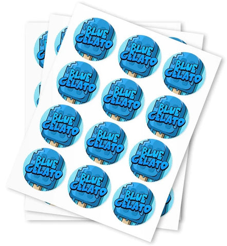 Blue Gelato Strain Stickers - DC Packaging Custom Cannabis Packaging